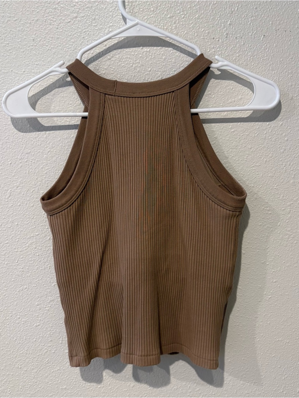 Uniqlo Ribbed Halter Tank Top - Chocolate Brown - Picture 3 of 3